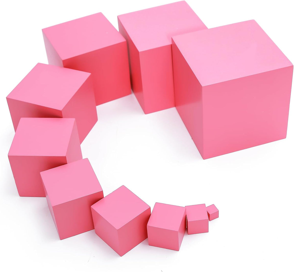 Pink Tower – 10-Piece Solid Wood Sensorial Set