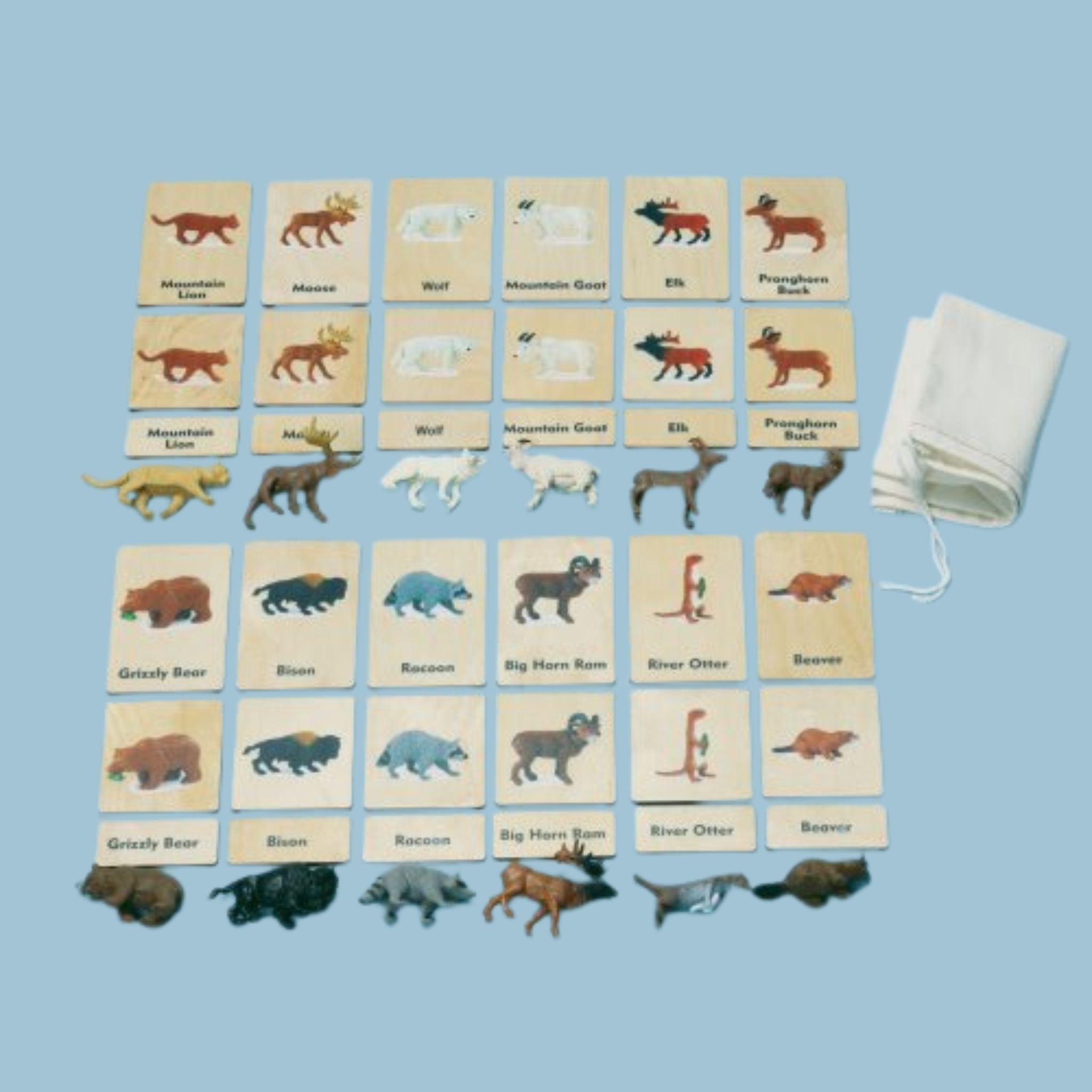 Continent 3-Part Wood Tiles & Replicas: North American Animals Item# C10229K