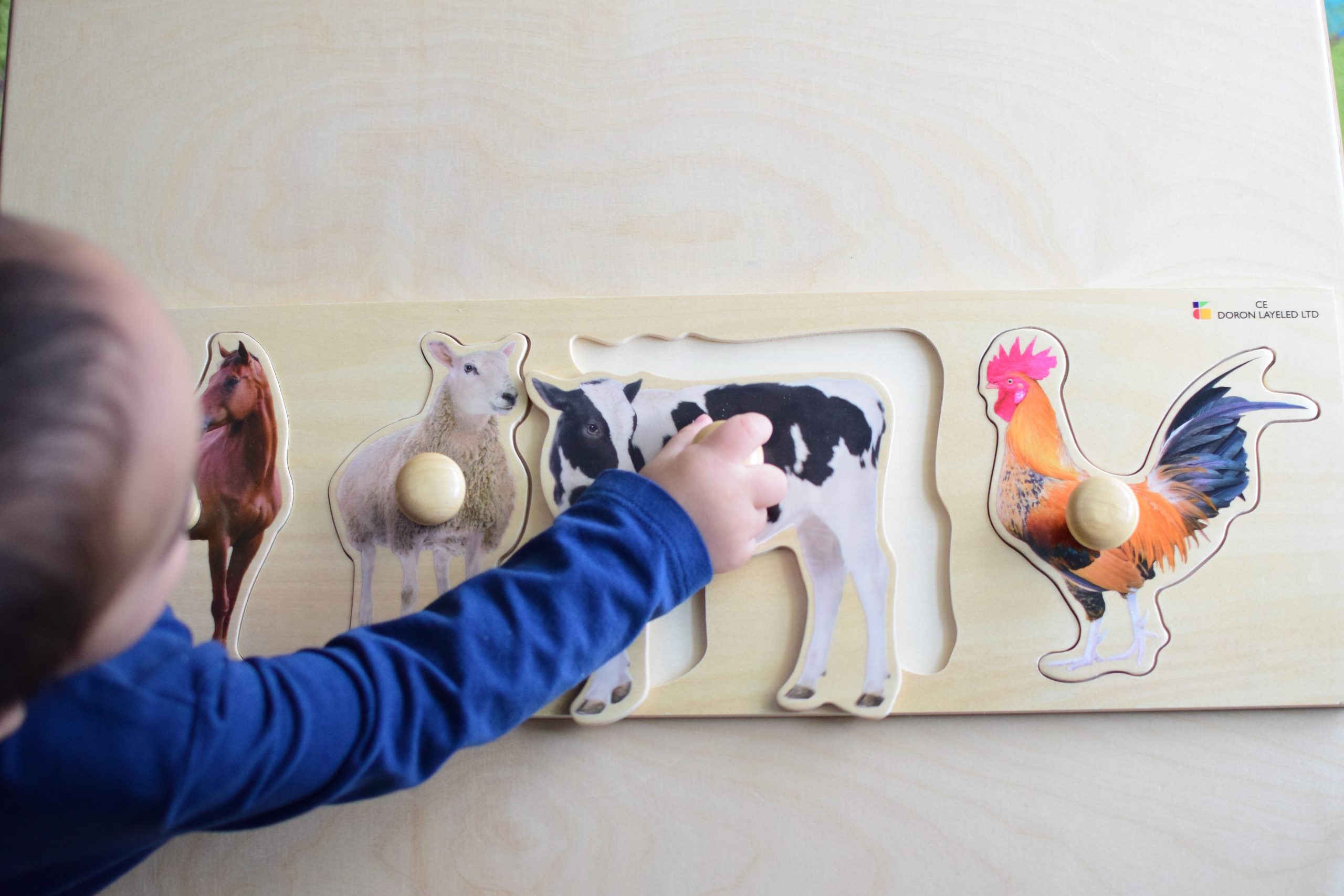 Baby/Toddler Puzzle: Giant Knobs Photo Images-Farm Animals