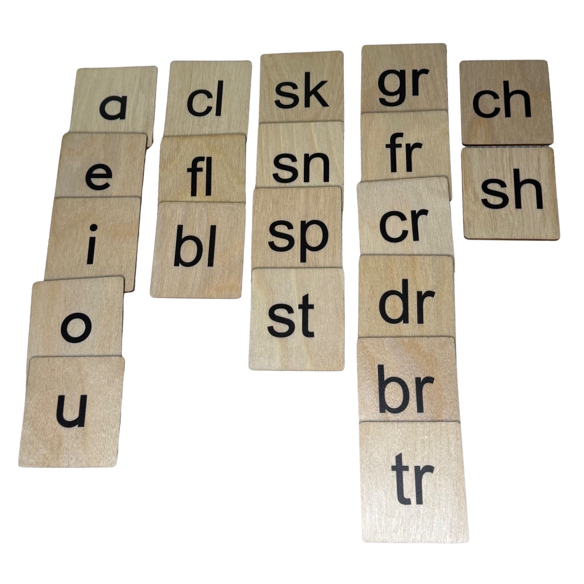 Wooden Language Labels (Vowels, Blends, Digraphs)