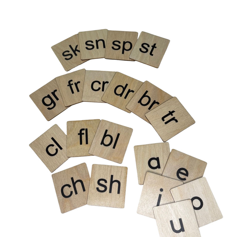 Wooden Language Labels (Vowels, Blends, Digraphs)
