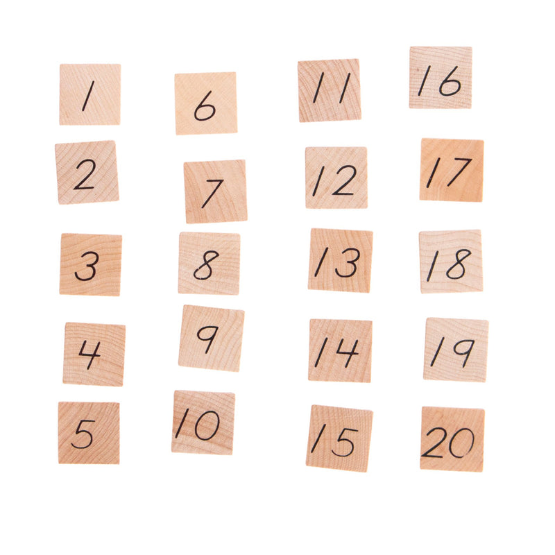 Small Numeral Wood Tile Set 1-20
