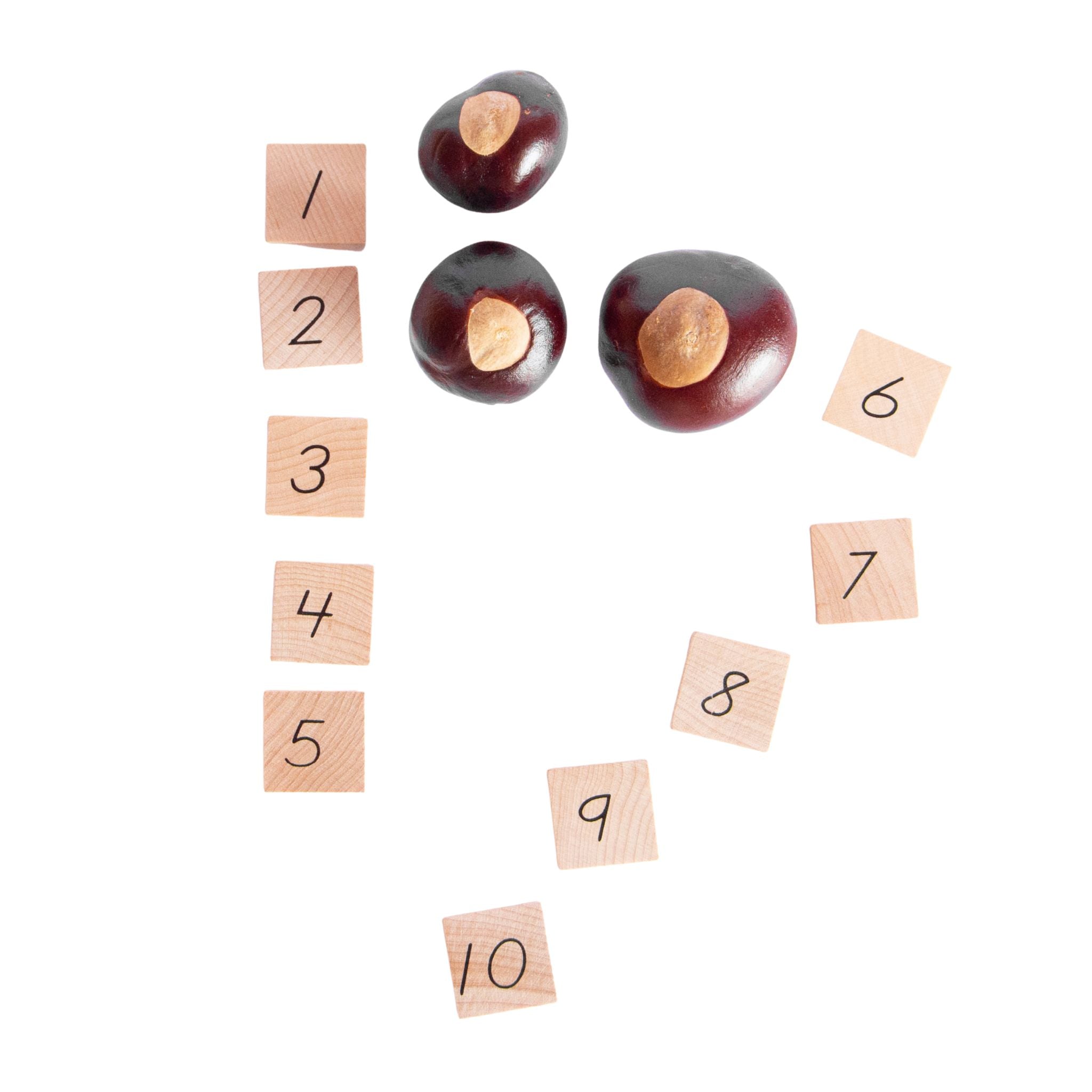1-10 Wood Number Tiles