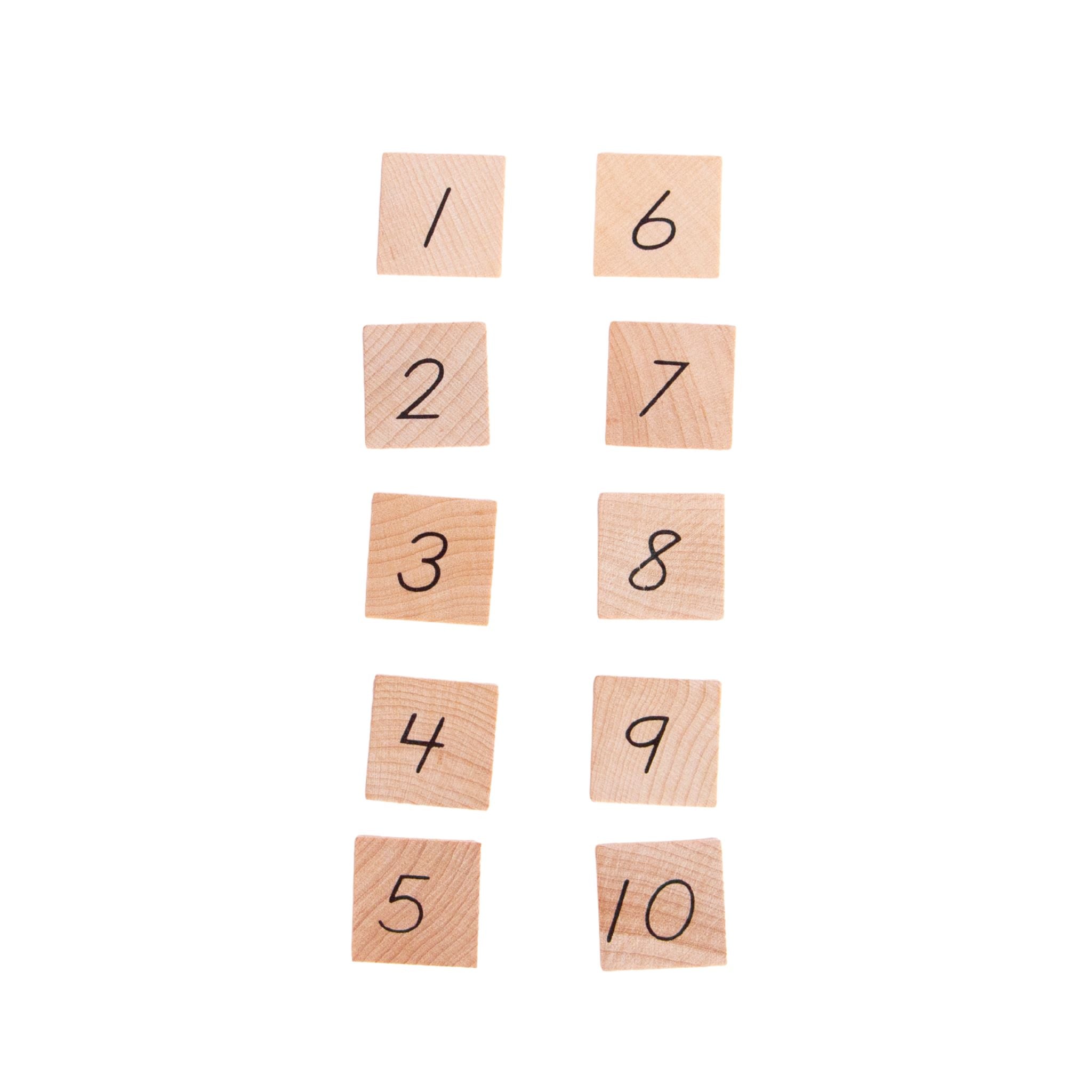 1-10 Wood Number Tiles