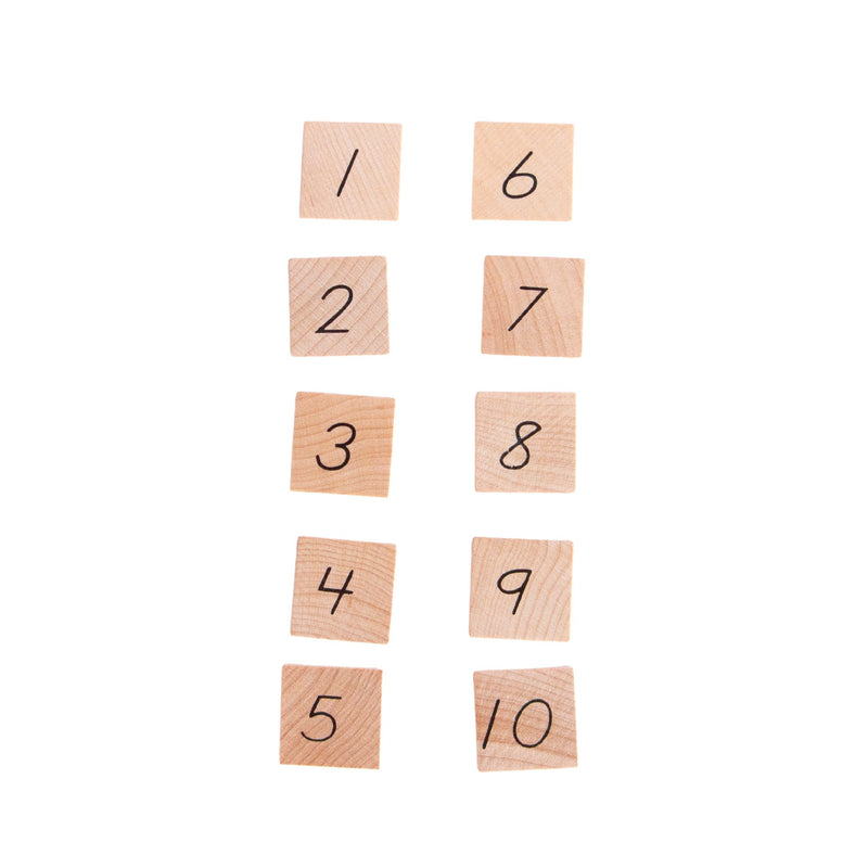 1-10 Wood Number Tiles