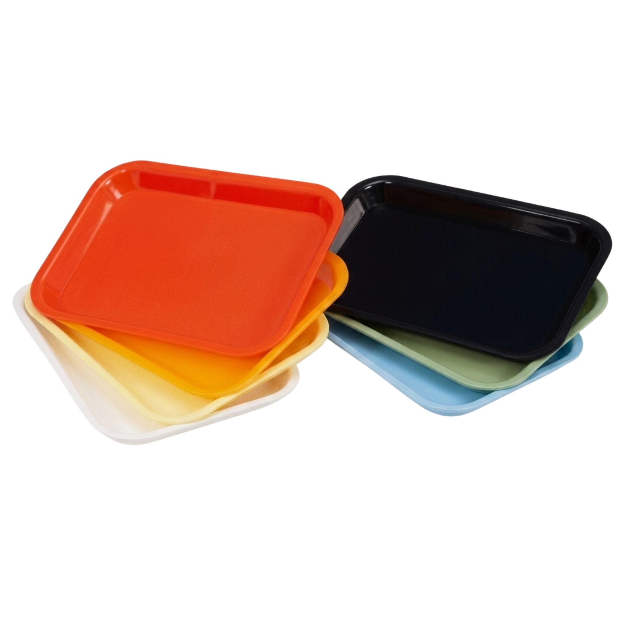 Tray: Medium Plastic Colored Rectangular