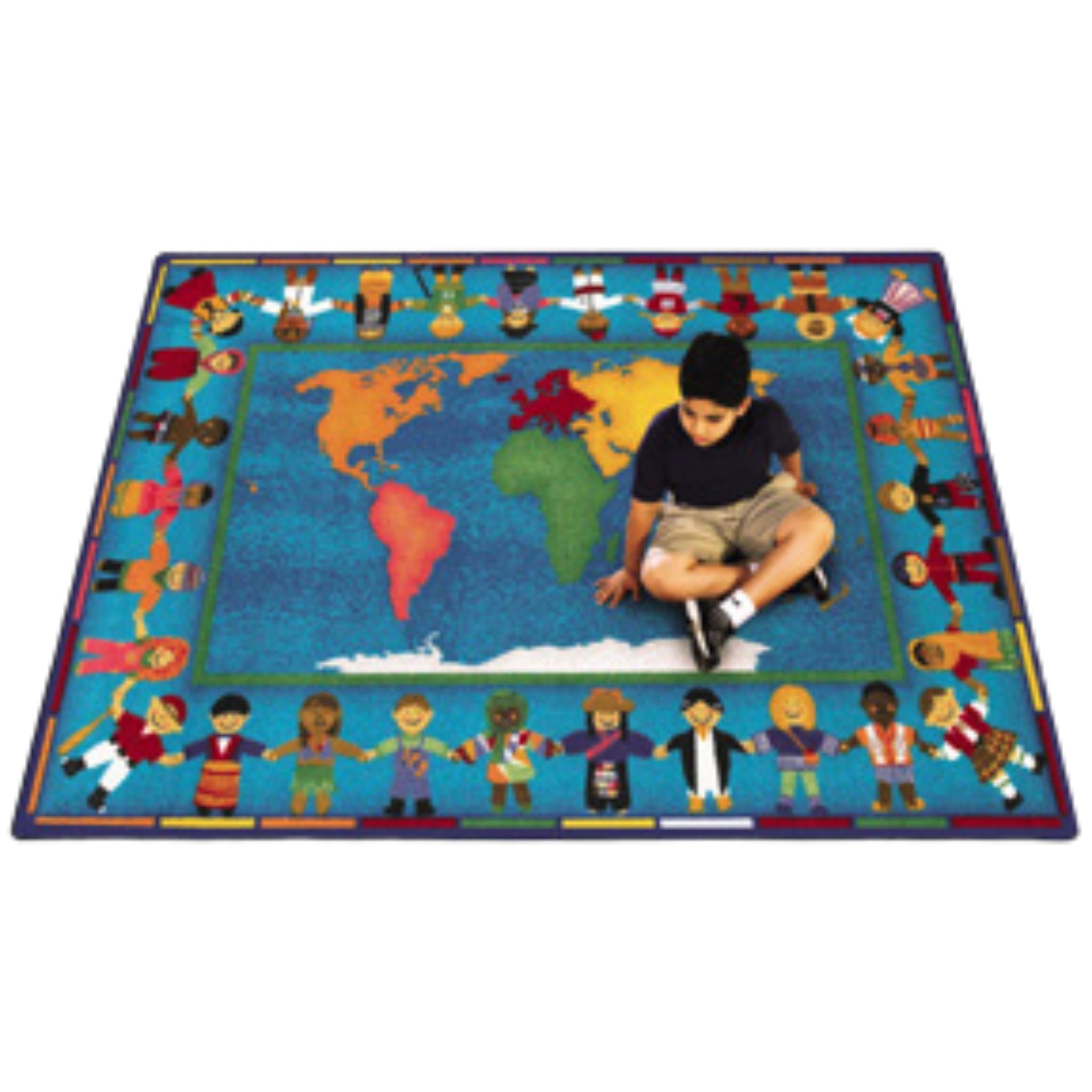 Rugs: Continents: Hands Around The World 7ft 8in x 10ft 9in Rectangle Rug