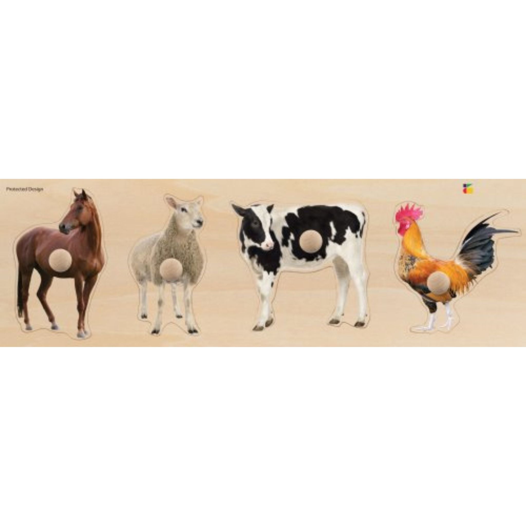 Baby/Toddler Puzzle: Giant Knobs Photo Images-Farm Animals