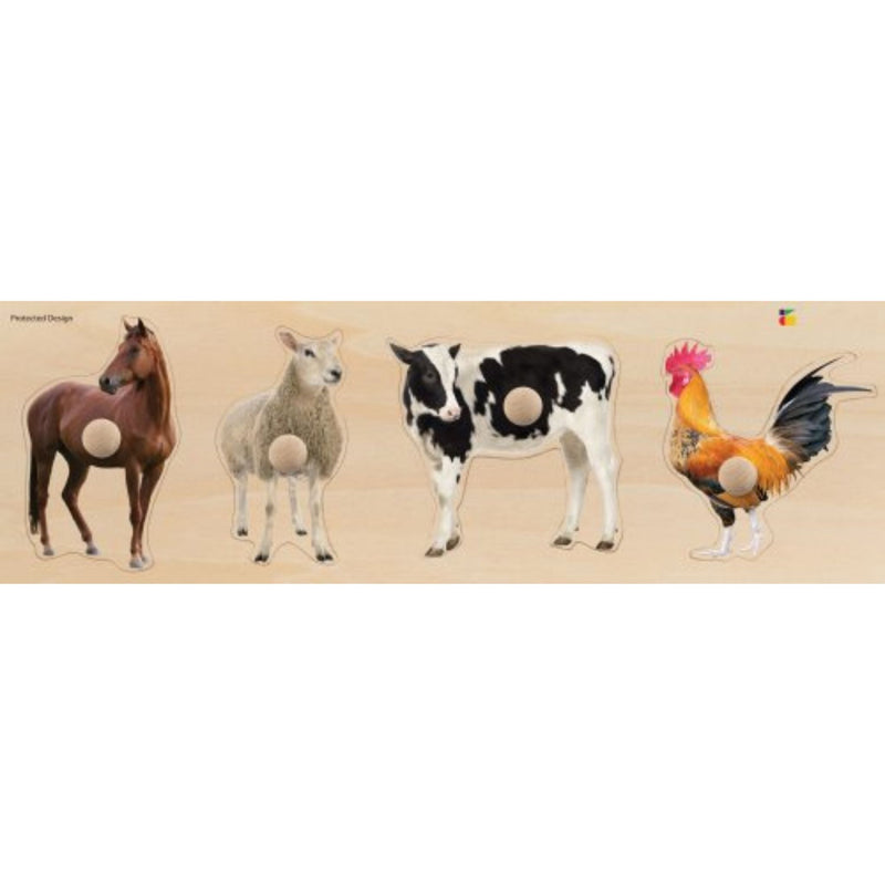 Baby/Toddler Puzzle: Giant Knobs Photo Images-Farm Animals