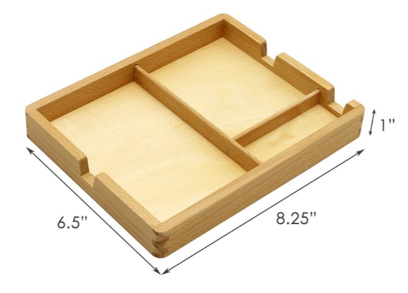 Trays: Three Part Wood Small Stacking