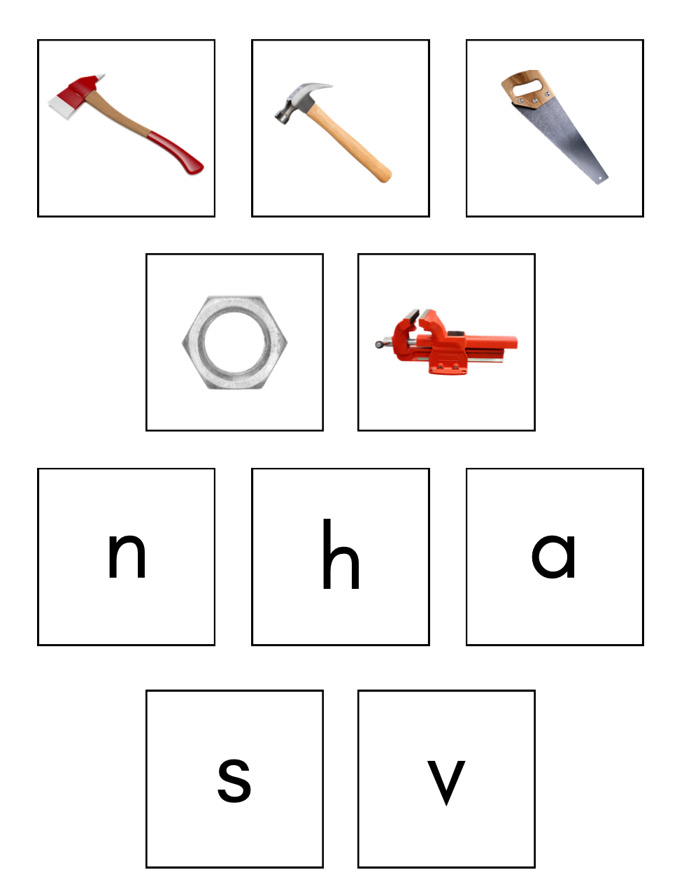 Tool-Themed Beginning Sounds Worksheet – Digital Download