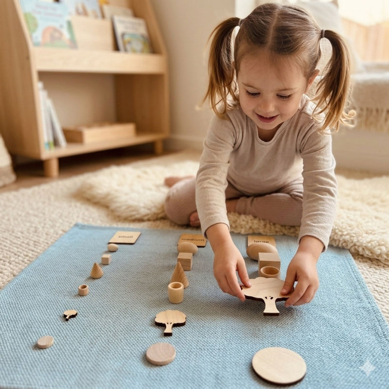 Small Medium Large All Wooden Set