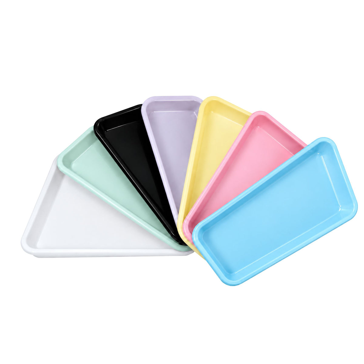 Tray: Medium Plastic Colored Rectangular
