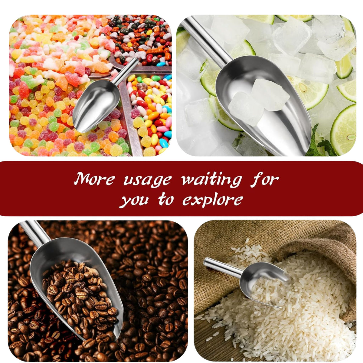 Stainless Steel Scoop, 6-Ounce