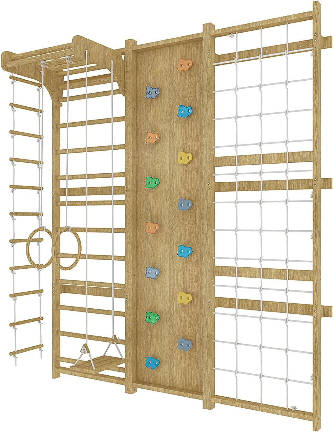 Furniture: Walnut | Swedish Ladder Jungle Gym - 79" Height - Wall Mounted