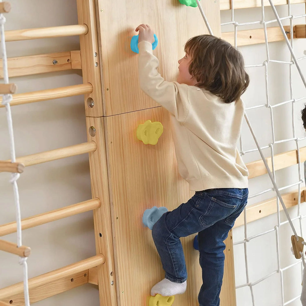 Furniture: Walnut | Swedish Ladder Jungle Gym - 79" Height - Wall Mounted