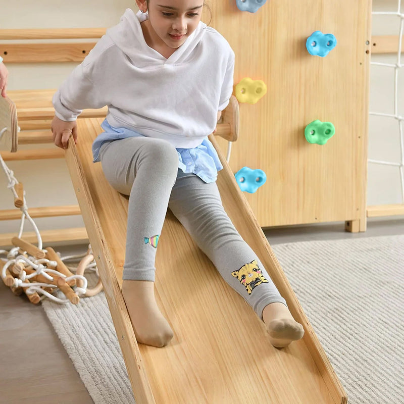 Furniture: Walnut | Swedish Ladder Jungle Gym - 79" Height - Wall Mounted