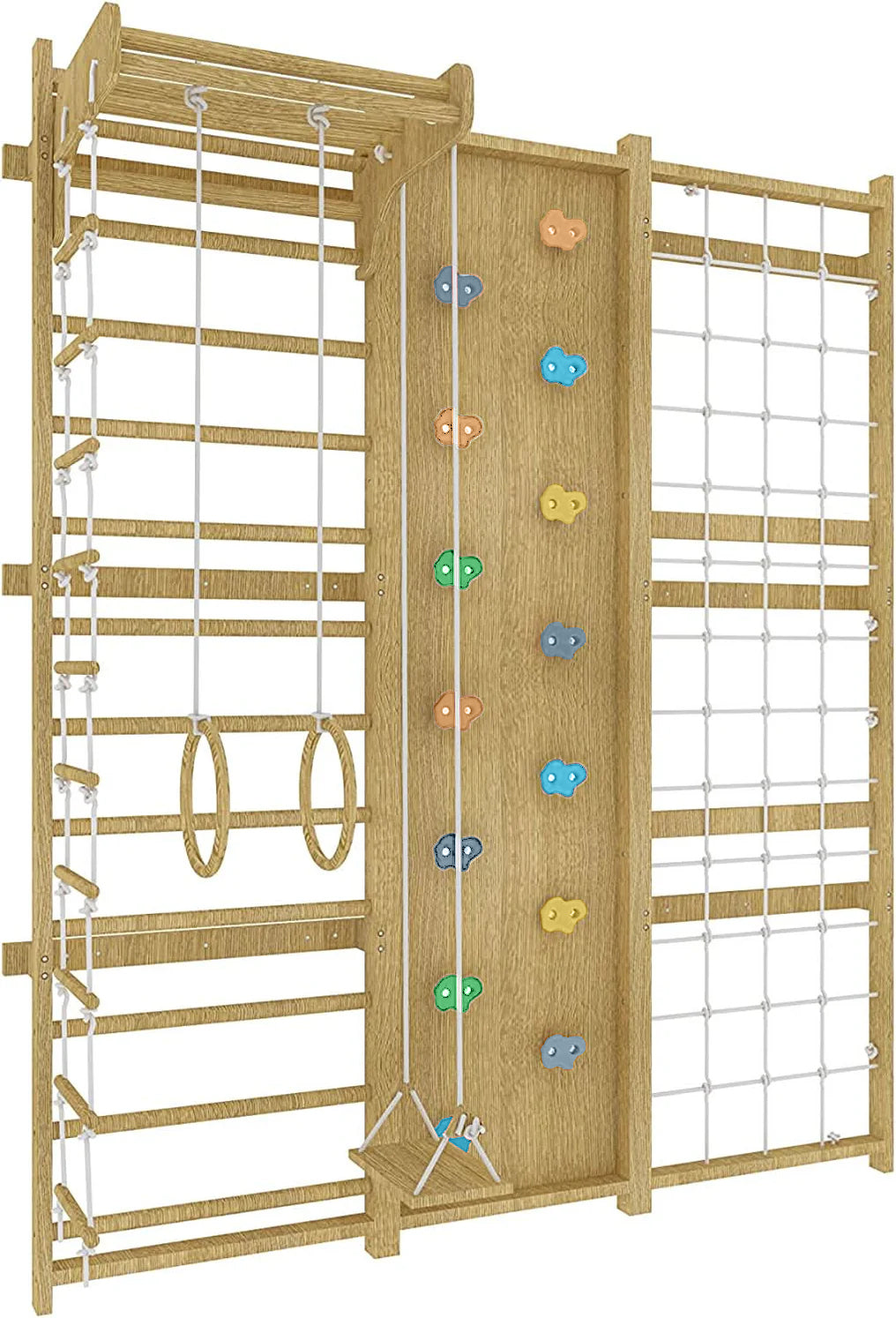 Furniture: Walnut | Swedish Ladder Jungle Gym - 79" Height - Wall Mounted