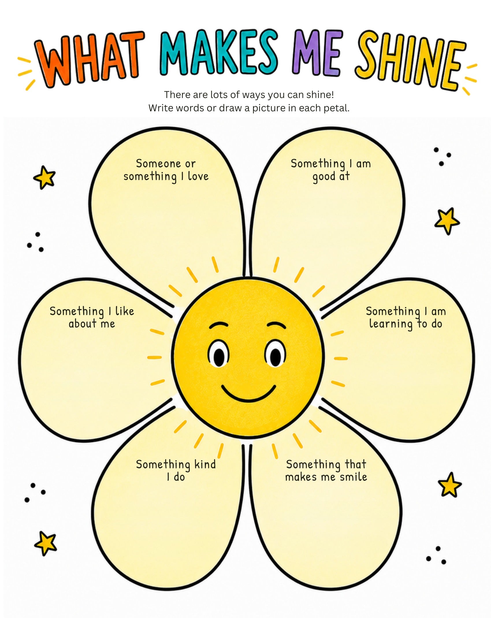 Big Life Journal Free Printables: What Makes Me Shine