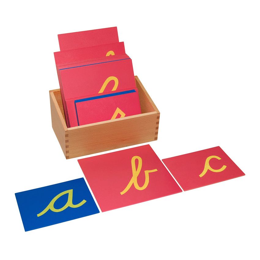Lower Case Sandpaper Letters With Box - Cursive