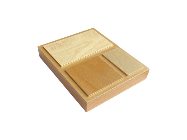 Trays: Three Part Wood Small Stacking