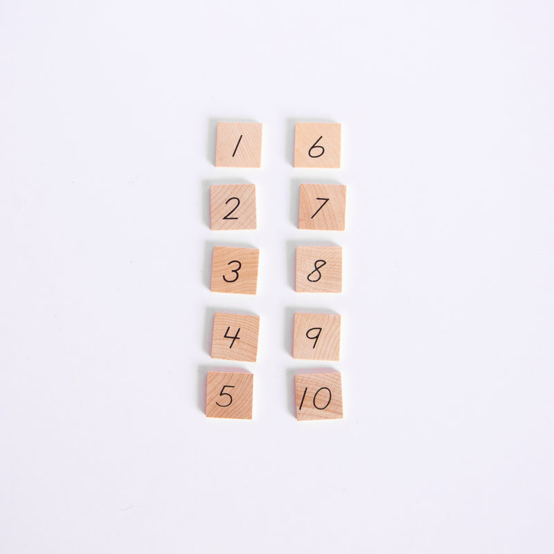1-10 Wood Number Tiles