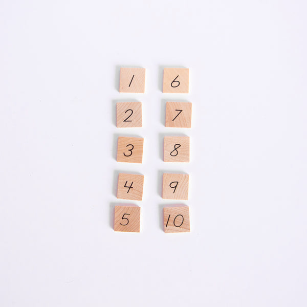 1-10  Wood Number Tiles