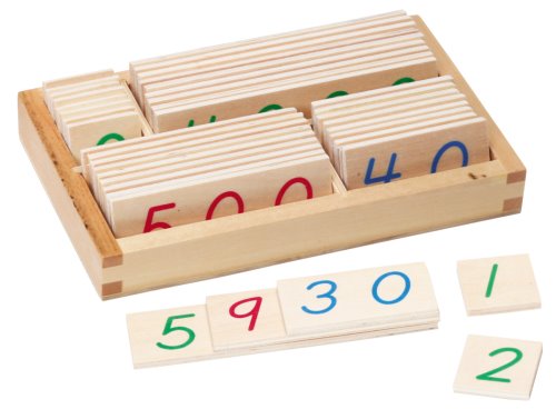 Small Wood Number Cards & Box 0-9000 