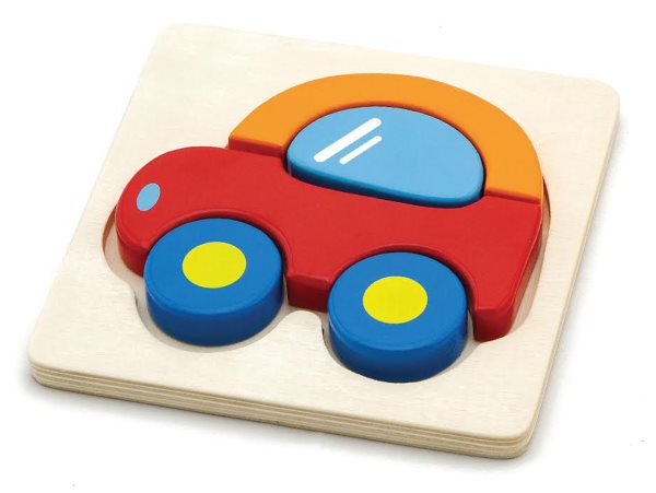First Block Chunky Car Wood Tray Puzzle