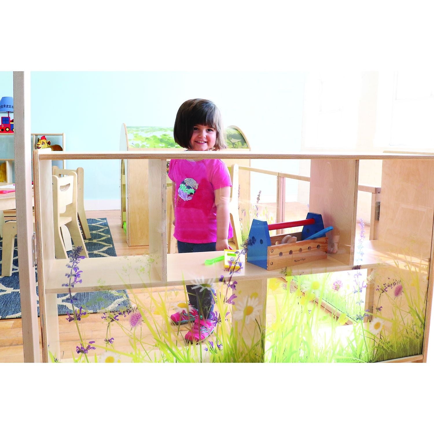 Furniture: Nature View Acrylic Back Shelf