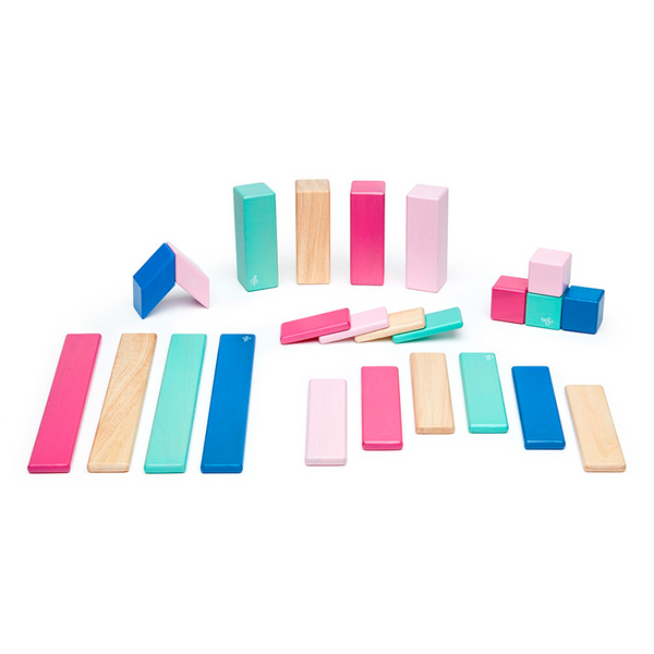 24-Piece Set Magnetic Wooden Blocks
