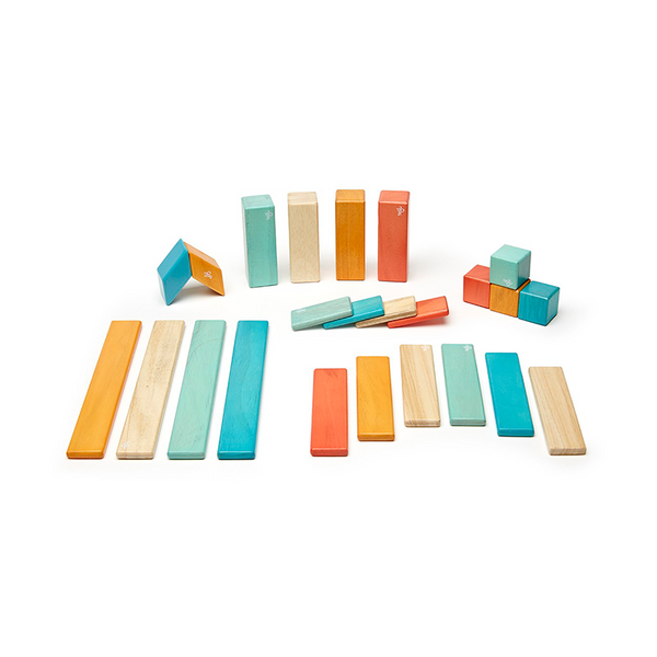 24-Piece Set Magnetic Wooden Blocks