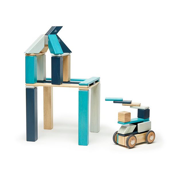 42-Piece Set Magnetic Wooden Blocks