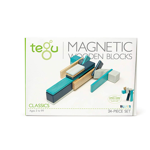 24-Piece Set Magnetic Wooden Blocks
