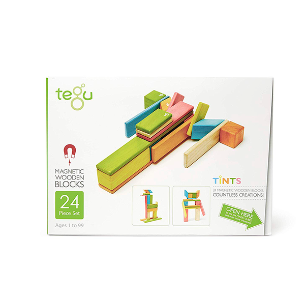 24-Piece Set Magnetic Wooden Blocks