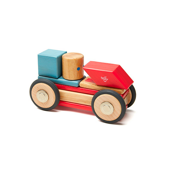 Daredevil Magnetic Wooden Blocks; Stunt Team, 12 pieces