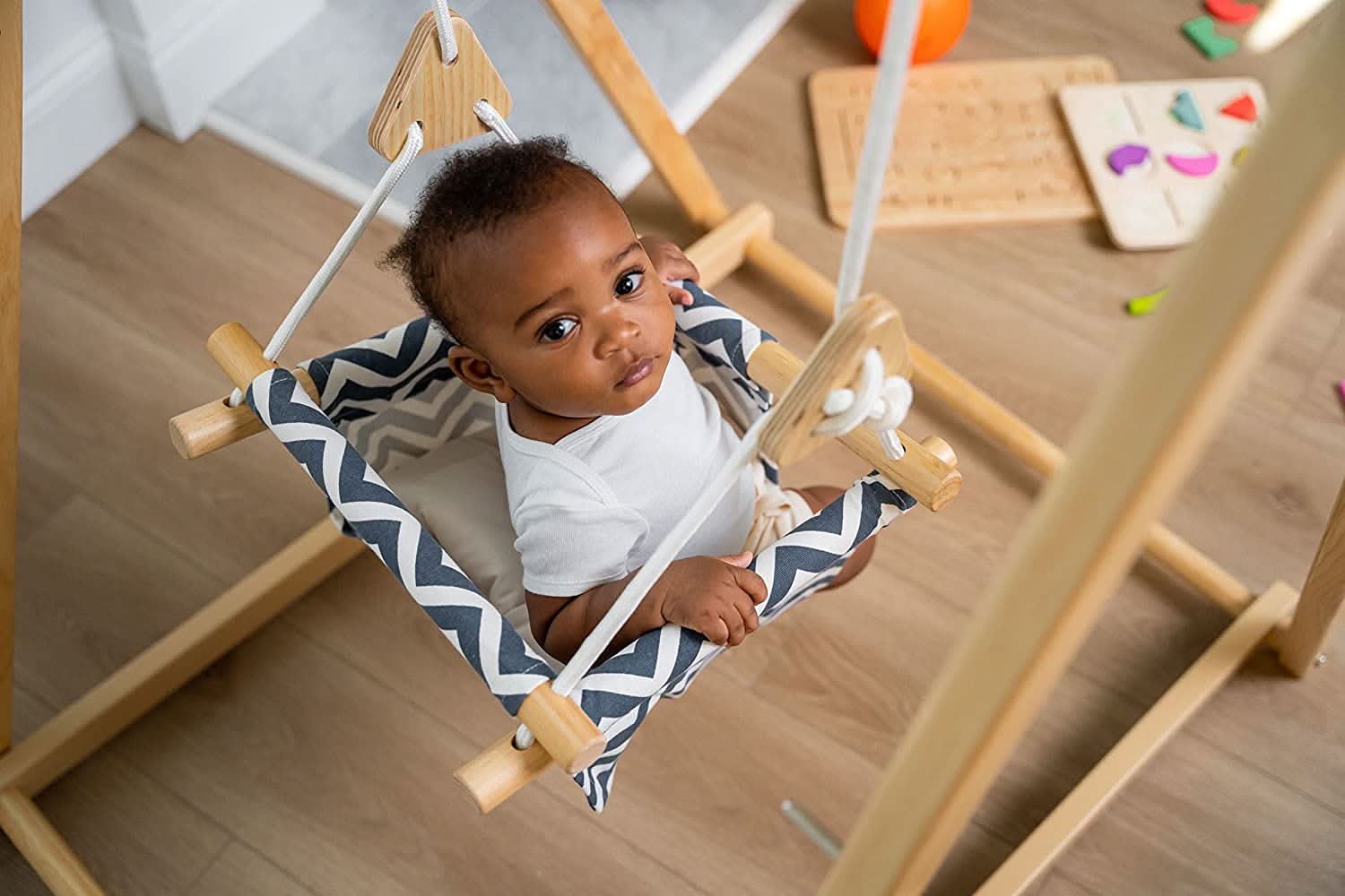 Furniture: Spruce | Foldable Baby Swing - Blue Wave