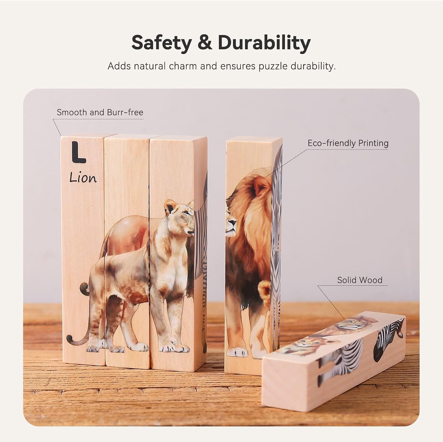 4 in 1 Wooden Animal Chunky Puzzle