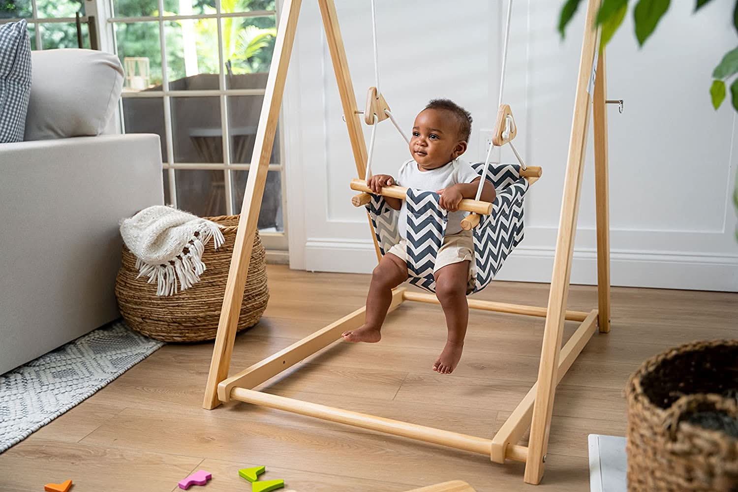 Furniture: Spruce | Foldable Baby Swing - Blue Wave