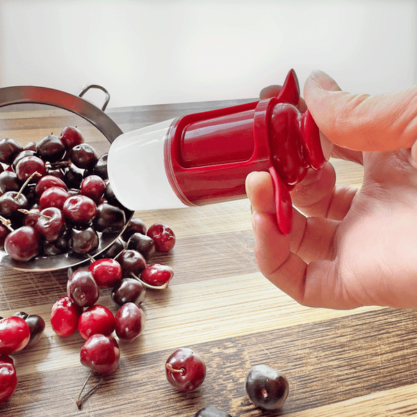 Cherry/Olive Pitter with Cup & Shield