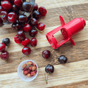 Cherry/Olive Pitter with Cup & Shield