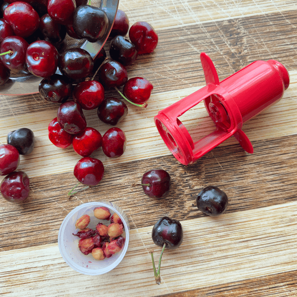 Cherry/Olive Pitter with Cup & Shield