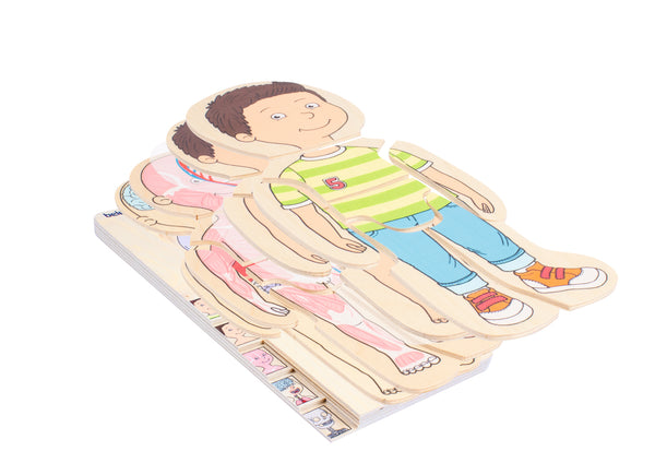 Multi-Layer Nesting Wood Puzzle: Your Body Boy 5 Layers
