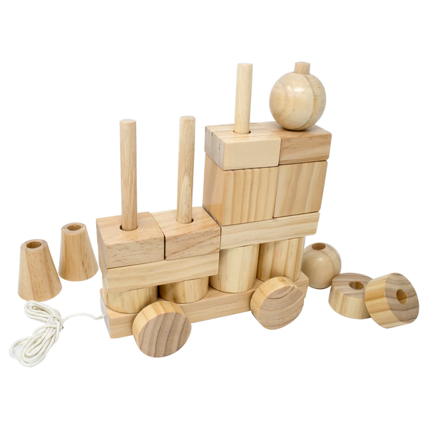 Stacking Train Blocks colored | Montessori-n-Such