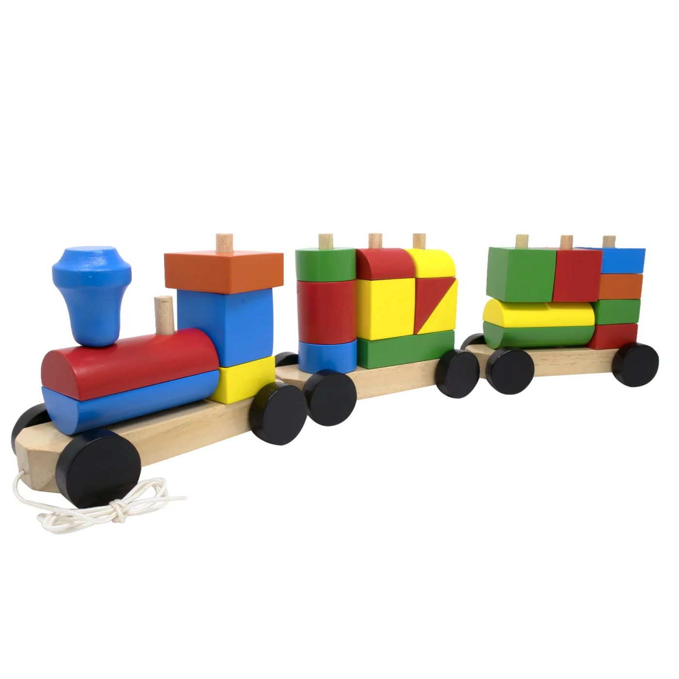 Stack and Sort Pull Along Trains | Montessori-n-Such