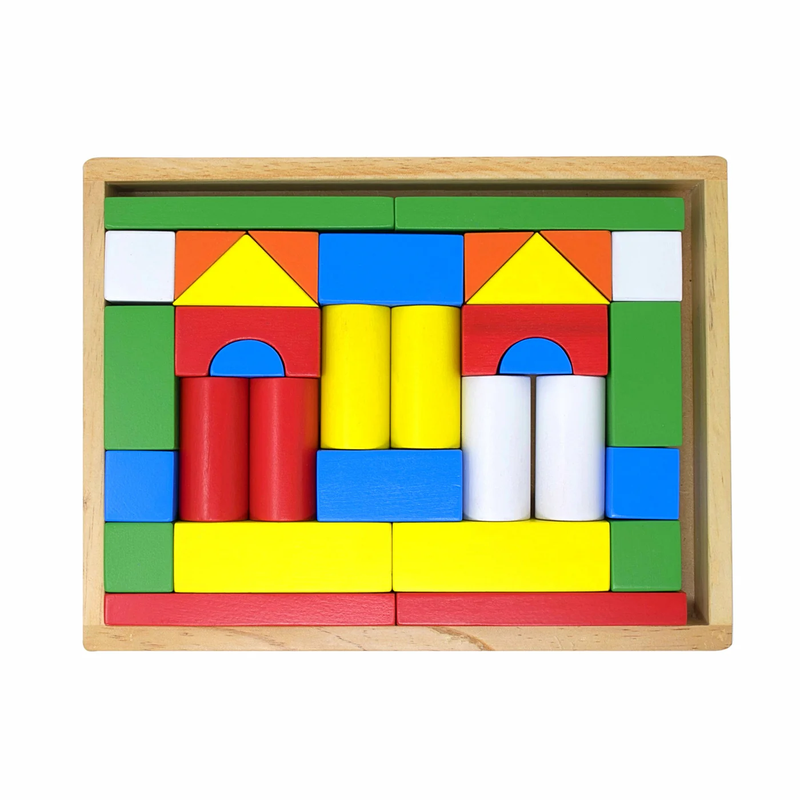 Building Blocks with Wooden Box