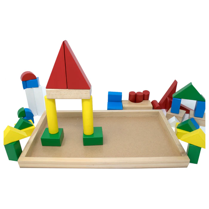 Building Blocks with Wooden Box