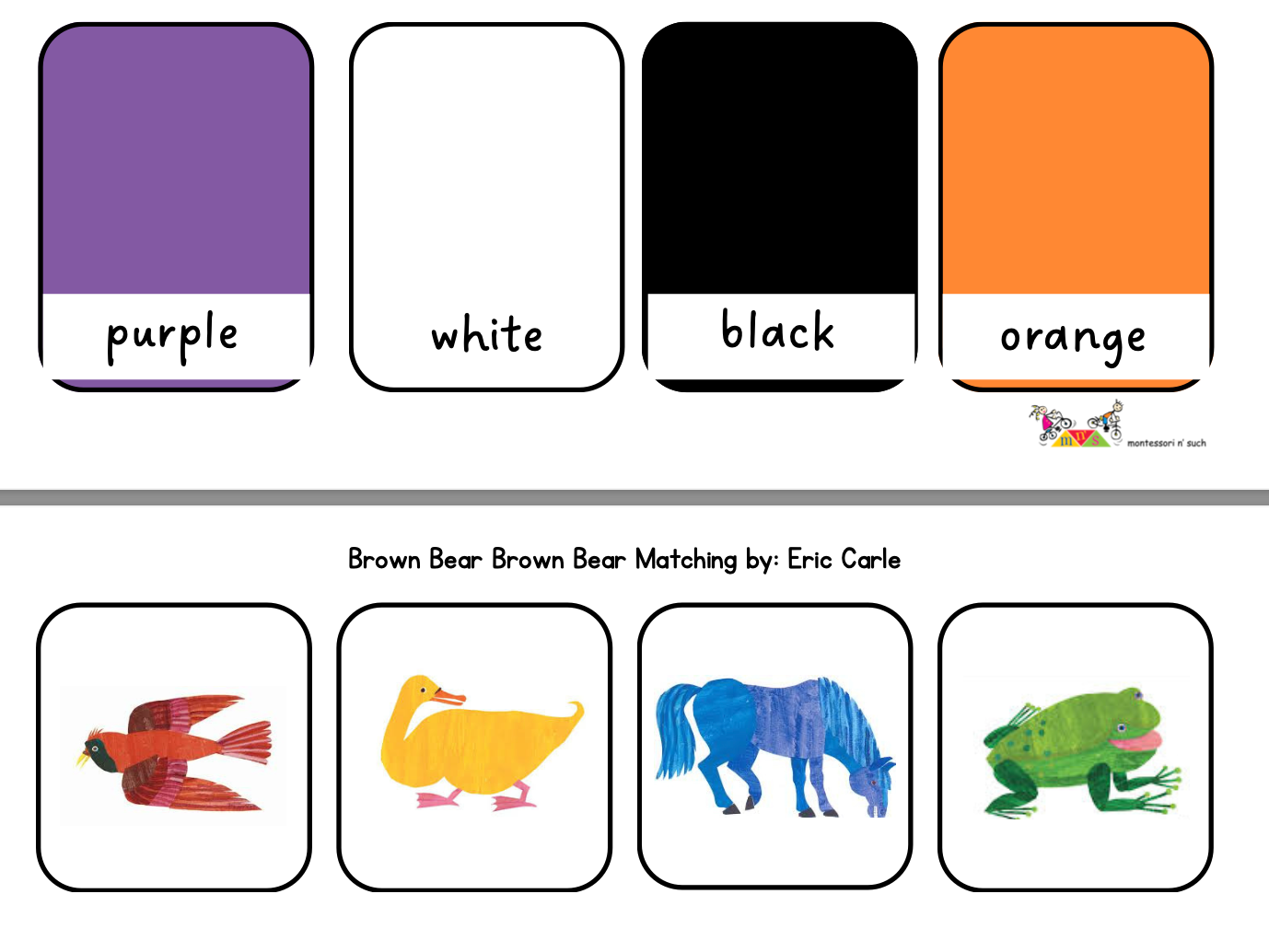 Brown Bear Brown Bear Color Match and Sequence Activity | Montessori-n-Such