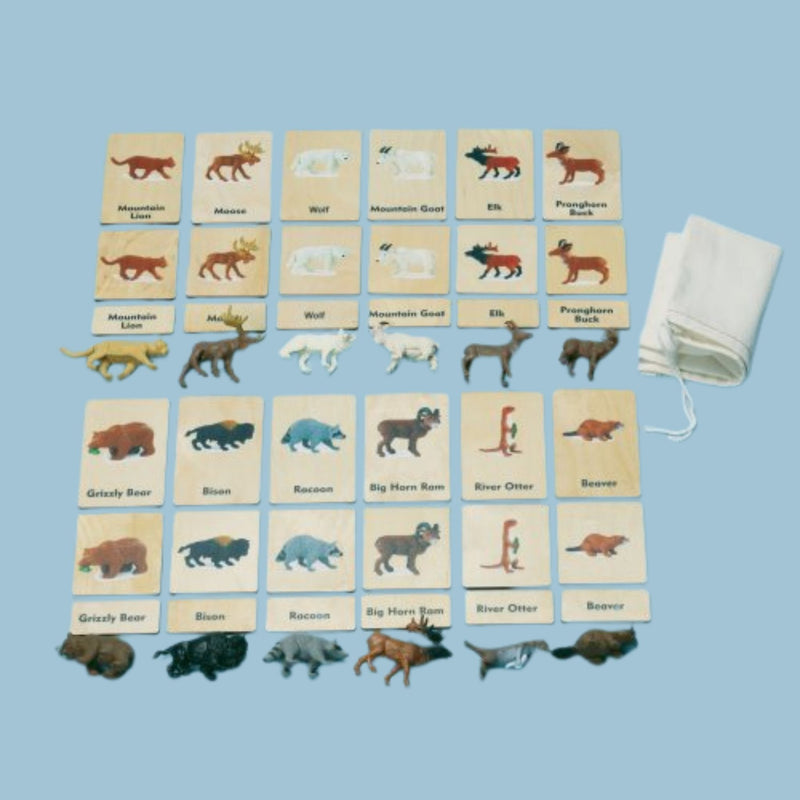 Continent 3-Part Wood Tiles & Replicas: North American Animals Item# C10229K