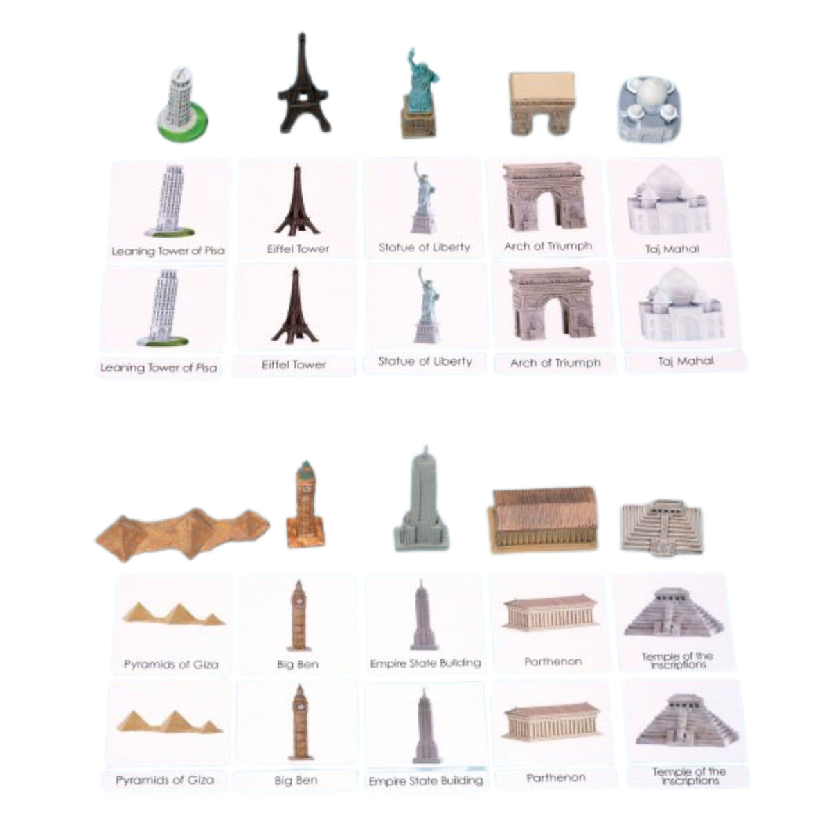 Around the World Landmarks Replicas Set 1 & Laminated 3-Part Cards